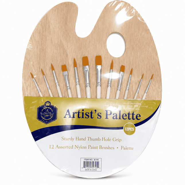Artist's Palette with 12 Brushes