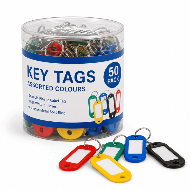 Key Tags Assorted Colours - Pack of 50