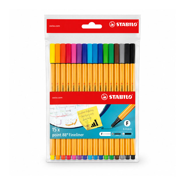Stabilo 15 x point 88 fineliners