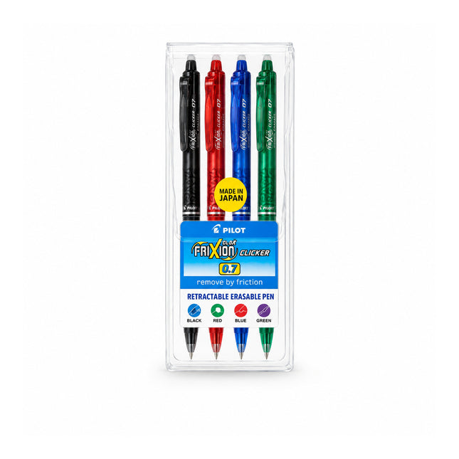 Pilot retractable erasable pens set of 4 Frixion 0.7