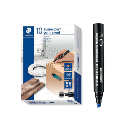 Staedtler chisel Markers (PKT/10) - blue, black, red
