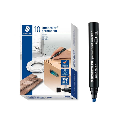 Staedtler chisel Markers (PKT/10) - blue, black, red