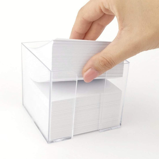 Memo cube white paper with holder