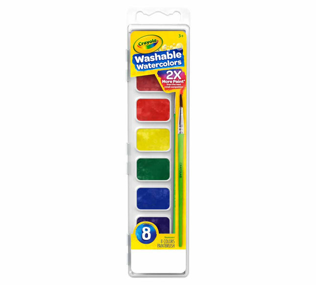 Crayola washable water colors, 8 colors with paint brush