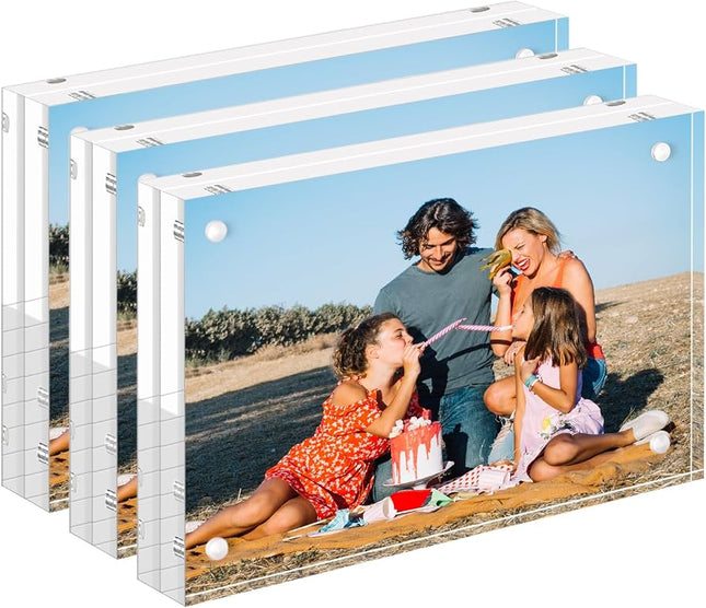 لوح صور أكريليك مغناطيسي مقاس 4×6 بوصات (4R) بإطار قائم بذاته