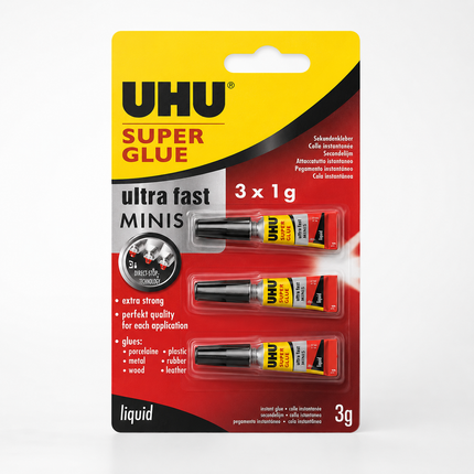 UHU super glue of 3