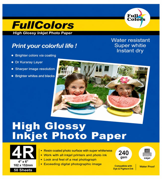 Full colors High Glossy Inkjet Photo Paper