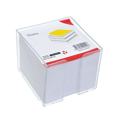 Memo cube white paper with holder